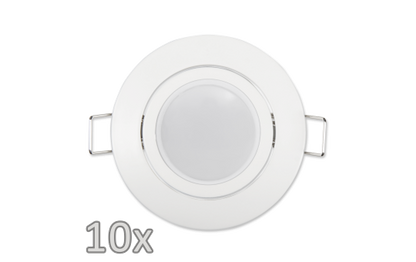 Einbauleuchten-Set McShine, 10xRahmen, 10xLED-Modul, 5W, 440lm, 230V, weiß