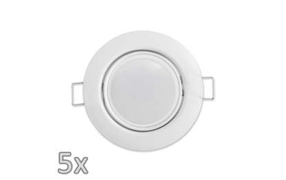 Einbauleuchten-Set McShine, 5xRahmen, 5xLED-Modul, 3W, 265lm, 230V, weiß