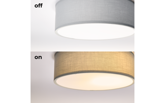 Deckenleuchte EINLICHT ''Fabric'' für 1x E27, Ø30cm, Blaugrau, Stoffschirm