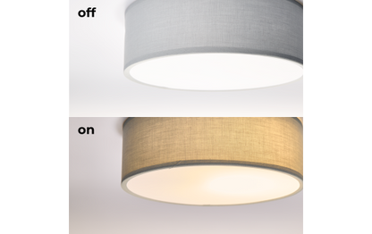 Deckenleuchte EINLICHT ''Fabric'' für 1x E27, Ø30cm, Blaugrau, Stoffschirm