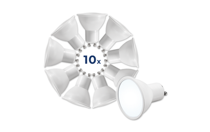 LED-Strahler McShine ''MS-60-10'' GU10, 6W, 510lm, 6500K, tageslichtweiß,10er-Pack