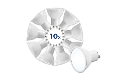LED-Strahler McShine ''MS-60-10'' GU10, 6W, 510lm, 6500K, tageslichtweiß,10er-Pack