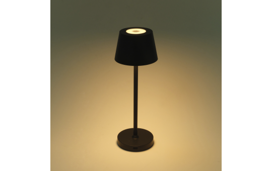 LED-Tischleuchte ROLF KERN „Club Nano“ 21cm, schwarz, Akku, dimmbar