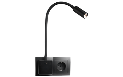 LED-Steckdosenleuchte EINLICHT ''Punkt'' 4W, 260lm, step-dimmbar, warmweiß, schwarz