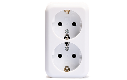 Schutzkontakt-Steckdose 2-fach McPower ''Finery'', 250V/16A,AP,Einsteckschutz,weiß