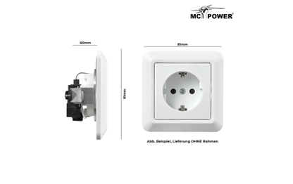 Schutzkontakt-Steckdose McPower ''Cup'', 250V~/16A, UP, Steckanschluss, weiß