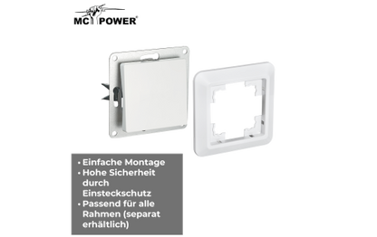 Wechselschalter McPower ''Cup'' 250V~/10A, UP, Steckanschluss, weiß