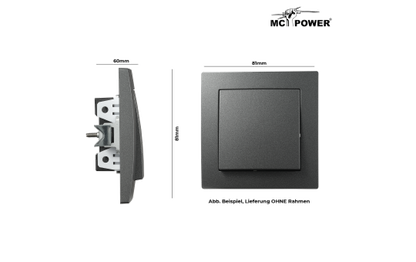 Kreuzschalter McPower ''Flair'', 250V~/10A, UP, anthrazit
