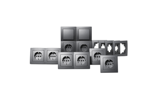 Schalter und Steckdosen Set McPower Flair ''Standard'' 20-teilig, anthrazit