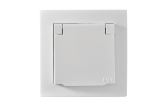 Schutzkontakt-Steckdose McPower ''Flair'', 250V~/16A, UP, IP44, weiß