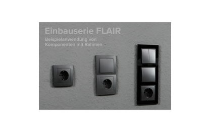 Schalter und Steckdosen Set McPower Flair ''Tür 2-fach-Style Profi'' Glasrahmen, Steckanschluss
