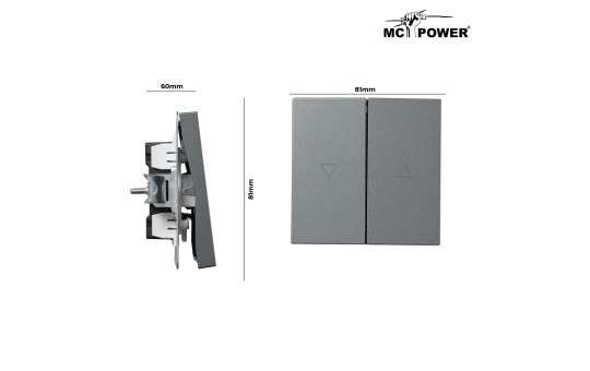 Jalousie-Taster McPower ''Shallow'' 250V~/10A, UP, Steckanschluss, anthrazit