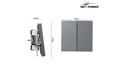 Jalousie-Taster McPower ''Shallow'' 250V~/10A, UP, Steckanschluss, anthrazit