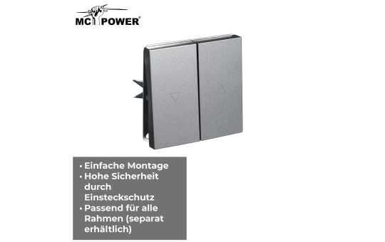 Jalousie-Taster McPower ''Shallow'' 250V~/10A, UP, Steckanschluss, anthrazit