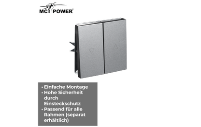 Jalousie-Taster McPower ''Shallow'' 250V~/10A, UP, Steckanschluss, anthrazit