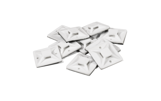 Kabelsockel McPower für Kabelbinder 30x30mm, selbstklebend, 10er-Pack
