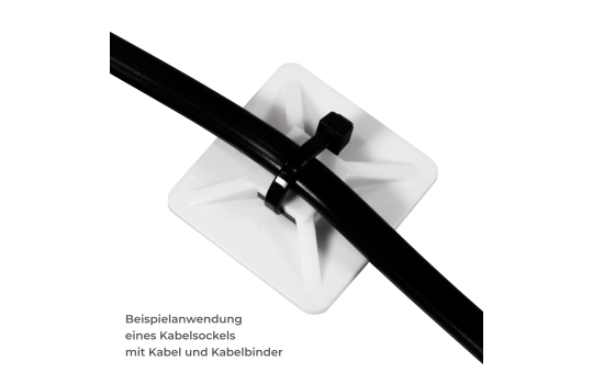 Kabelsockel McPower für Kabelbinder 40x40mm, selbstklebend, 10er-Pack