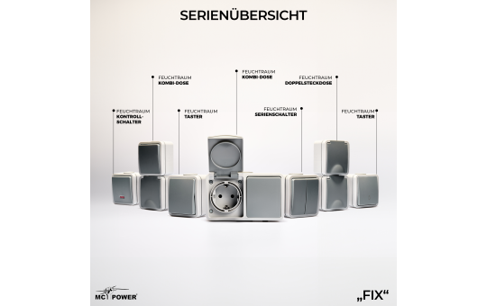 Feuchtraum Set McPower ''Fix Starter'', 8-teilig, IP54, Steckanschluss