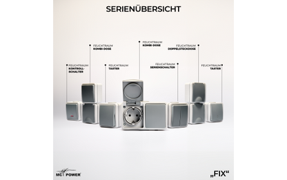 Feuchtraum Set McPower ''Fix Starter'', 8-teilig, IP54, Steckanschluss
