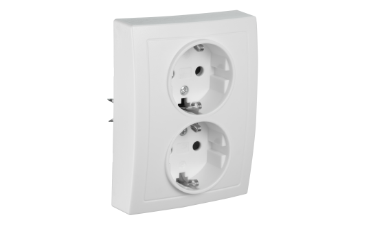 Schutzkontakt-Steckdose McPower ''Flair'' 2-fach, 250V~/16A, weiß
