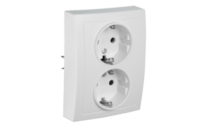 Schutzkontakt-Steckdose McPower ''Flair'' 2-fach, 250V~/16A, weiß