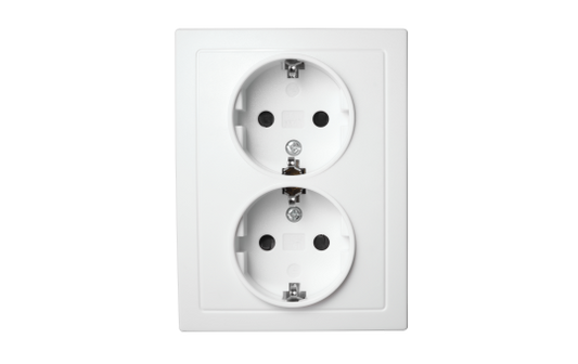 Schutzkontakt-Steckdose McPower ''Flair'' 2-fach, 250V~/16A, weiß