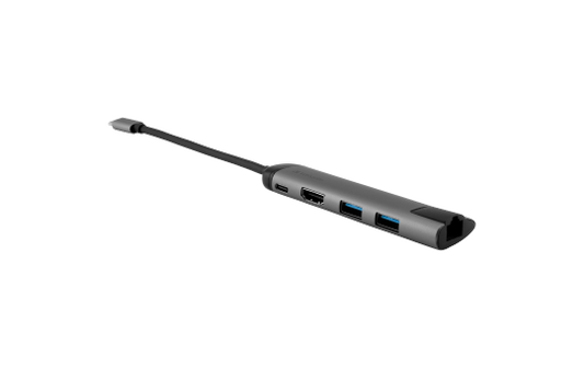 USB-C Multiport-Hub von Verbatim, USB 3.0, HDMI, SD, Ethernet, 15cm Kabel