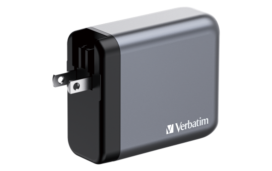 Ladeadapter Verbatim, Universal,GNC-140, GaN, 140W,grau,1x USB-A QC, 3x USB-C PD