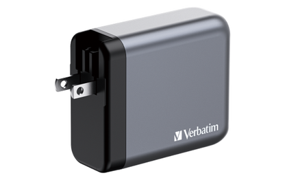 Ladeadapter Verbatim, Universal,GNC-140, GaN, 140W,grau,1x USB-A QC, 3x USB-C PD
