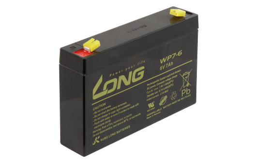 Bleiakku KUNG LONG ''WP7-6'' 6V/7Ah, 151x34x94mm, 1,3kg