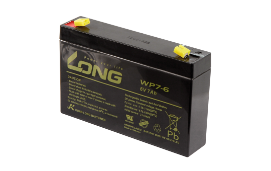 Bleiakku KUNG LONG ''WP7-6'' 6V/7Ah, 151x34x94mm, 1,3kg