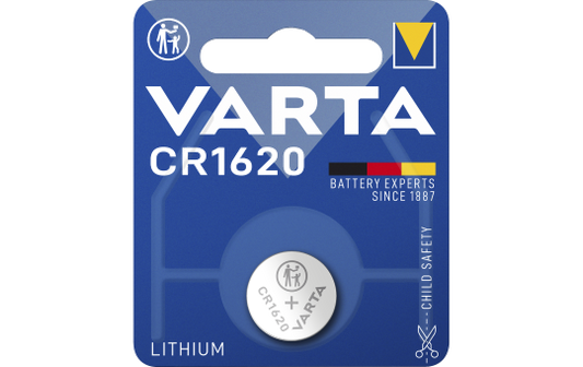 Lithium-Knopfzelle ''Electronics'' VARTA, CR1620, 70mAh, 3V, 1er-Blister