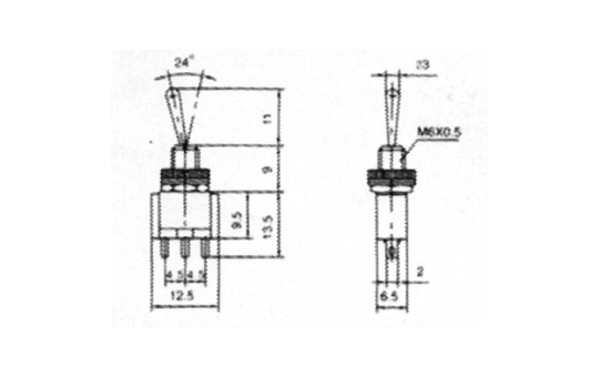 Miniatur-Kippschalter McPower, 3-polig, 1xUM, 2 Stellungen: EIN / EIN