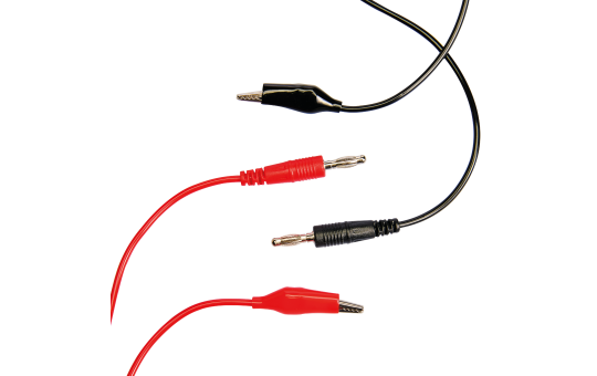 Messleitung McPower, 80cm, 1x rot, 1x schwarz, Krokoklemme und Bananenstecker
