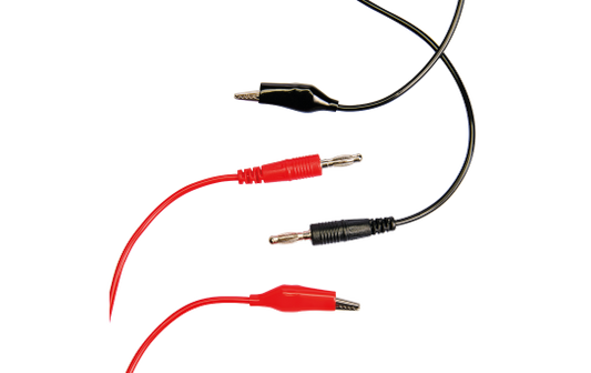 Messleitung McPower, 80cm, 1x rot, 1x schwarz, Krokoklemme und Bananenstecker