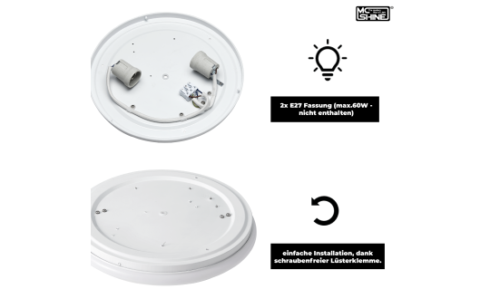 LED-Deckenleuchte McShine ''Star'' Ø33cm, inkl. 2x 9W LED-Leuchtmittel
