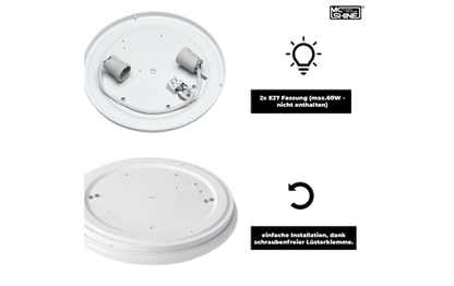 LED-Deckenleuchte McShine ''Star'' Ø33cm, inkl. 2x 9W LED-Leuchtmittel