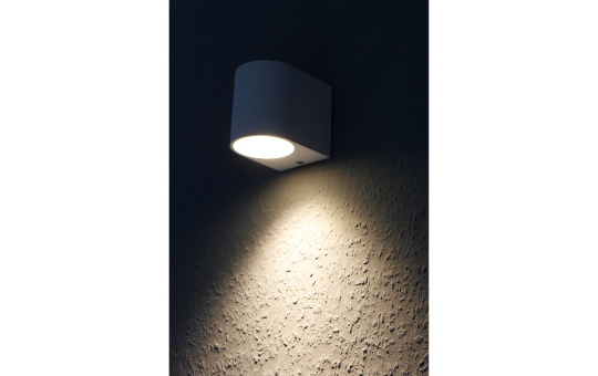 Wandleuchte McShine ''Oval-W'' weiß, IP44, 1x GU10, Aluminium Gehäuse