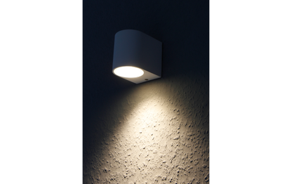 Wandleuchte McShine ''Oval-W'' weiß, IP44, 1x GU10, Aluminium Gehäuse