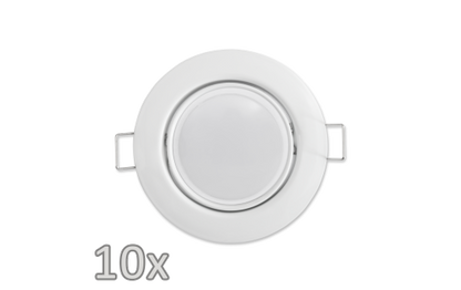 Einbauleuchten-Set McShine, 10xRahmen, 10xLED-Modul, 3W, 265lm, 230V, weiß