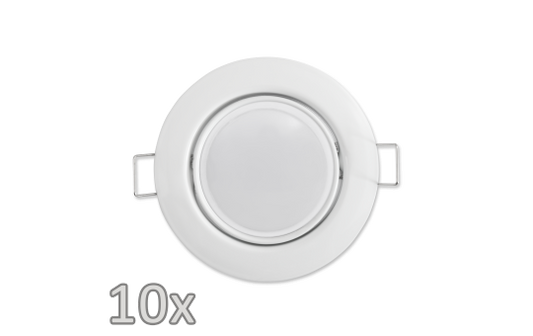 Einbauleuchten-Set McShine, 10xRahmen, 10xLED-Modul, 3W, 265lm, 230V, weiß