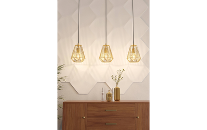 Hängeleuchte EGLO ''Stype'', 3-flammig, E27, Stahl, gold, 96x20x110cm