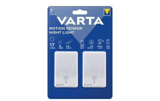 LED Bewegungsmelder, VARTA, Nachtlicht, 17lm, Twin Pack, ohne Batterien