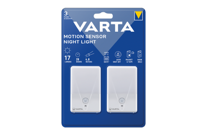 LED Bewegungsmelder, VARTA, Nachtlicht, 17lm, Twin Pack, ohne Batterien