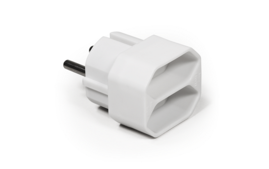 Steckdosenadapter McPower, 2x Euro, weiß