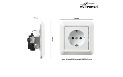Schutzkontakt-Steckdose McPower ''Cup'' 250V~/16A, UP, Einsteckschutz, weiß
