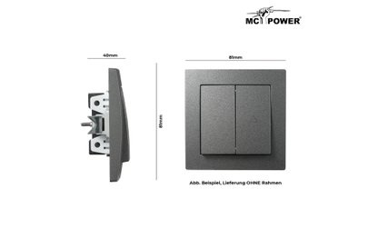 Jalousie-Taster McPower ''Flair'', Hoch und Runter, 250V~/10A, UP, anthrazit