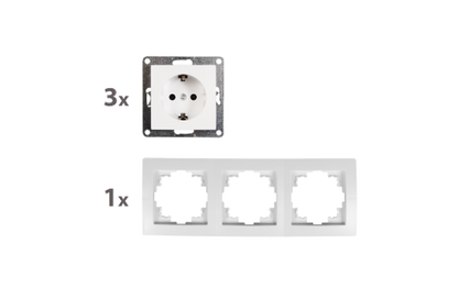 Steckdosen Set McPower Flair ''Beginner 3S Profi'' 4-teilig, weiß, Steckanschluss