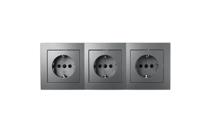 Steckdosen Set McPower Flair ''Beginner 3S'' 4-teilig, anthrazit