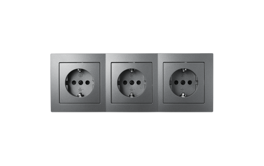 Steckdosen Set McPower Flair ''Beginner 3S'' 4-teilig, anthrazit